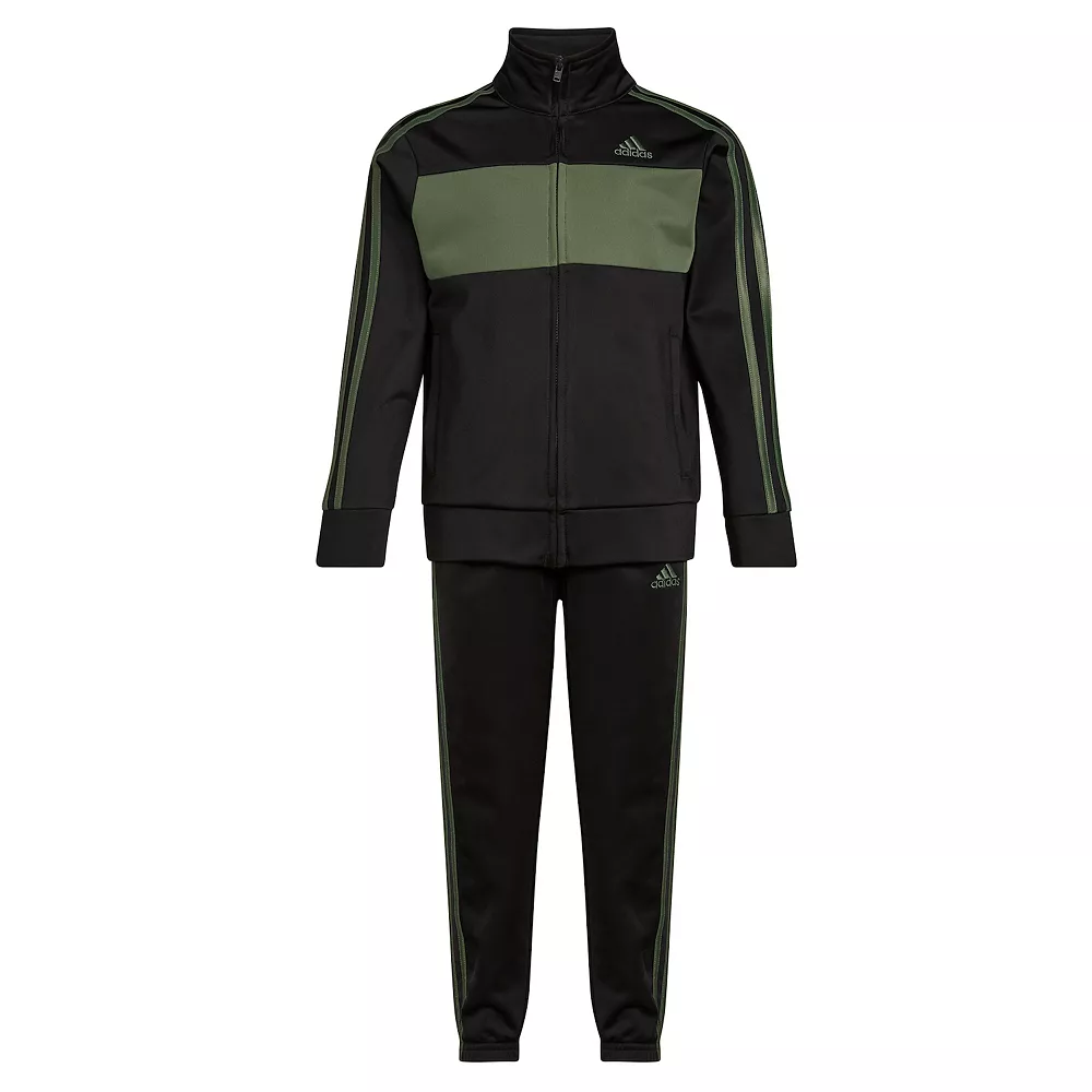 Boys 4-7 adidas Black & Olive Essential Tricot Track Jacket & Pants Set - Image 3