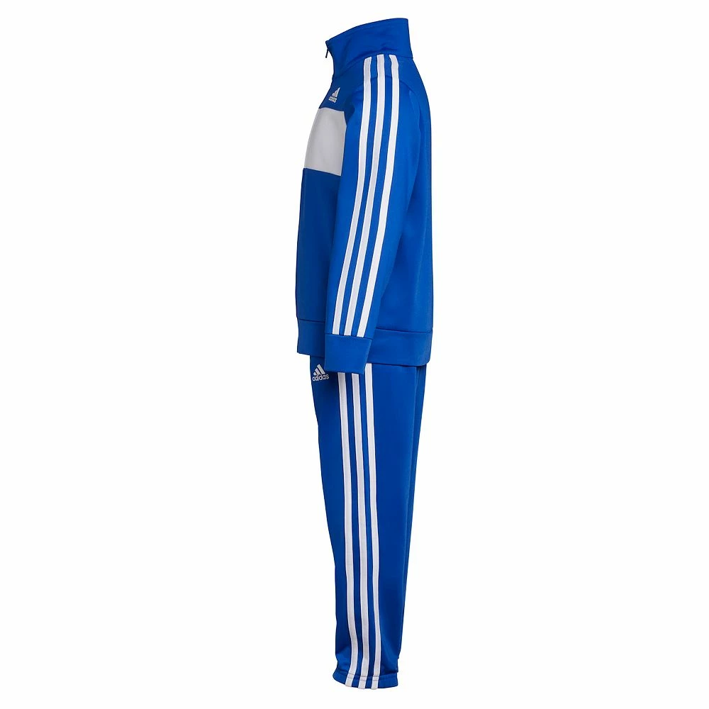 Boys 4-7 adidas Blue & White Essential Tricot Track Jacket & Jogger Pants Set - Image 4