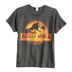 Boys 8-20 Jurassic World Dominion Logo T-Rex Movie Tee