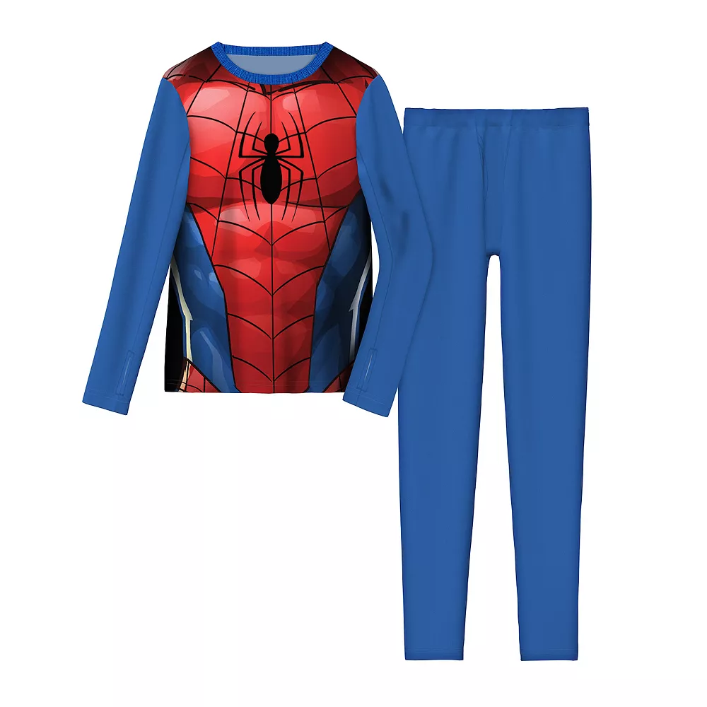 Boys 4-18 Cuddl Duds Spiderman Stretch 2-Piece Base Layer Set