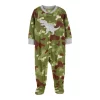 Toddler Boy Carter's Camo Dinosaur Fleece Footed Pajamas